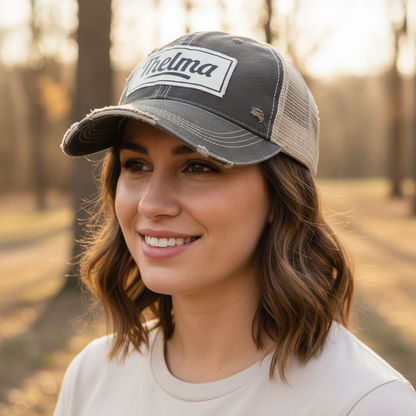 "Thelma" Distressed Trucker Cap