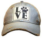 "LOVE (Paw)" Distressed Trucker Cap