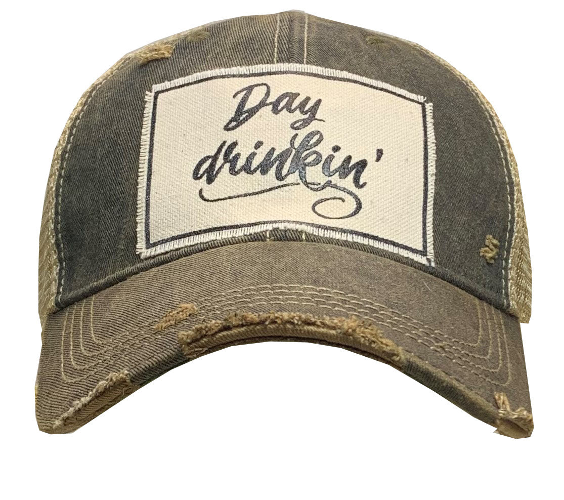 "Day Drinkin' " Distressed Trucker Cap