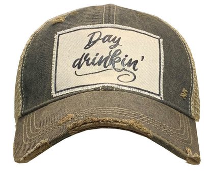 "Day Drinkin' " Distressed Trucker Cap