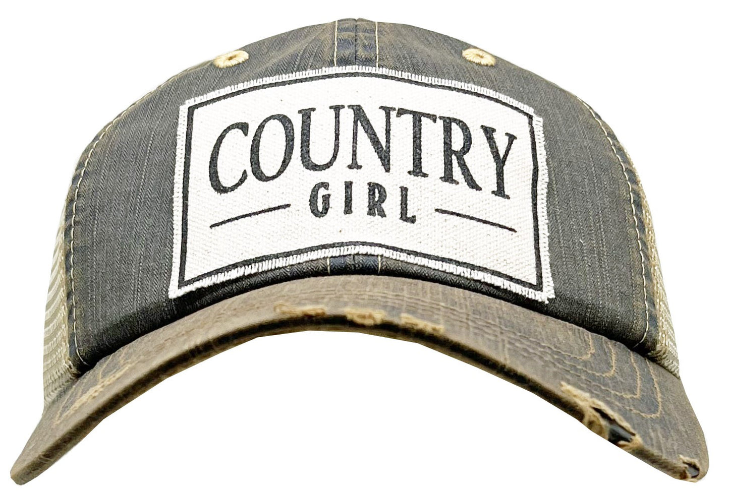 "Country Girl" Distressed Trucker Cap