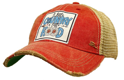 "A Little Country A Little Hood"  Distressed Trucker Cap