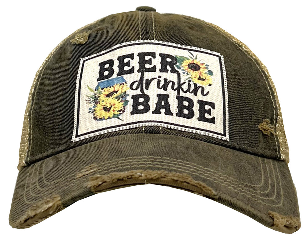 "Beer Drinkin' Babe" Distressed Trucker Cap