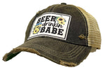 "Beer Drinkin' Babe" Distressed Trucker Cap