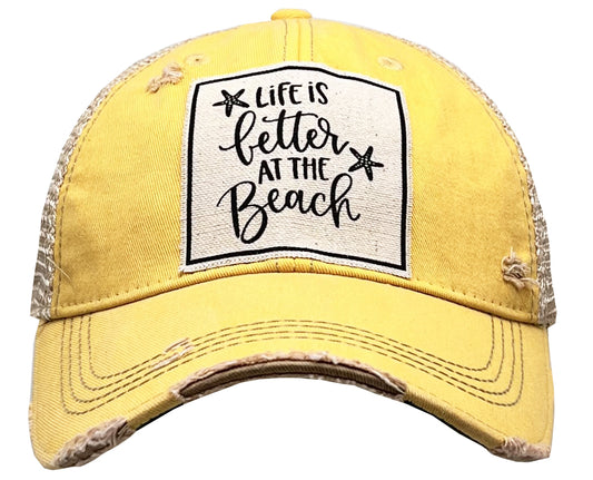 "Life is Better At The Beach" Distressed Trucker Cap