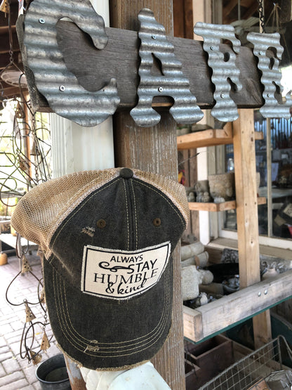 "Always Stay Humble & Kind" Distressed Trucker Cap