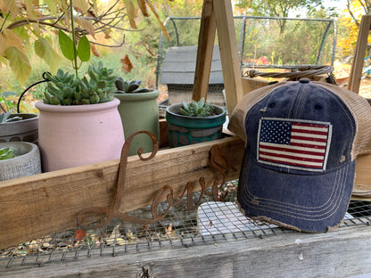 "American Flag USA" Vintage Distressed Trucker Cap