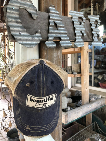 "Beautiful Crazy" Distressed Trucker Cap