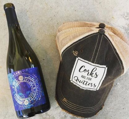 "Corks Are For Quitters" Distressed Trucker Cap