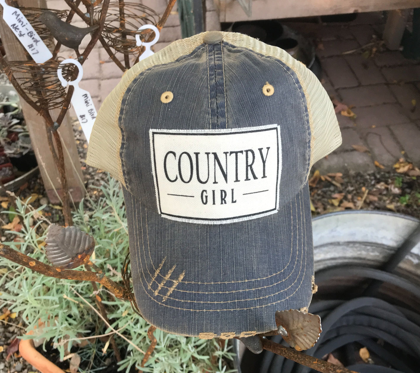 "Country Girl" Distressed Trucker Cap