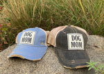 "DOG MOM" Distressed Trucker Cap