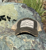 "Life Is Better In The Mountains" Distressed Trucker Cap