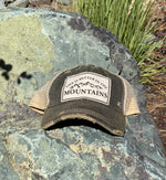 "Life Is Better In The Mountains"" Distressed Trucker Cap