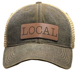 "LOCAL" Black Trucker Cap Leather patch