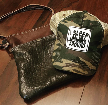 "I Sleep Around" Distressed Trucker Cap