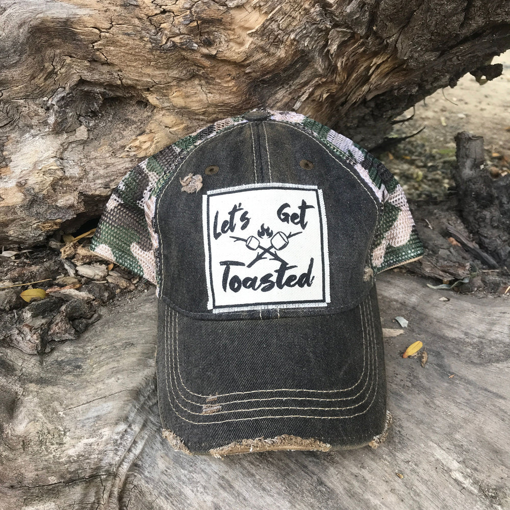 "Let's Get Toasted" Distressed Trucker Cap