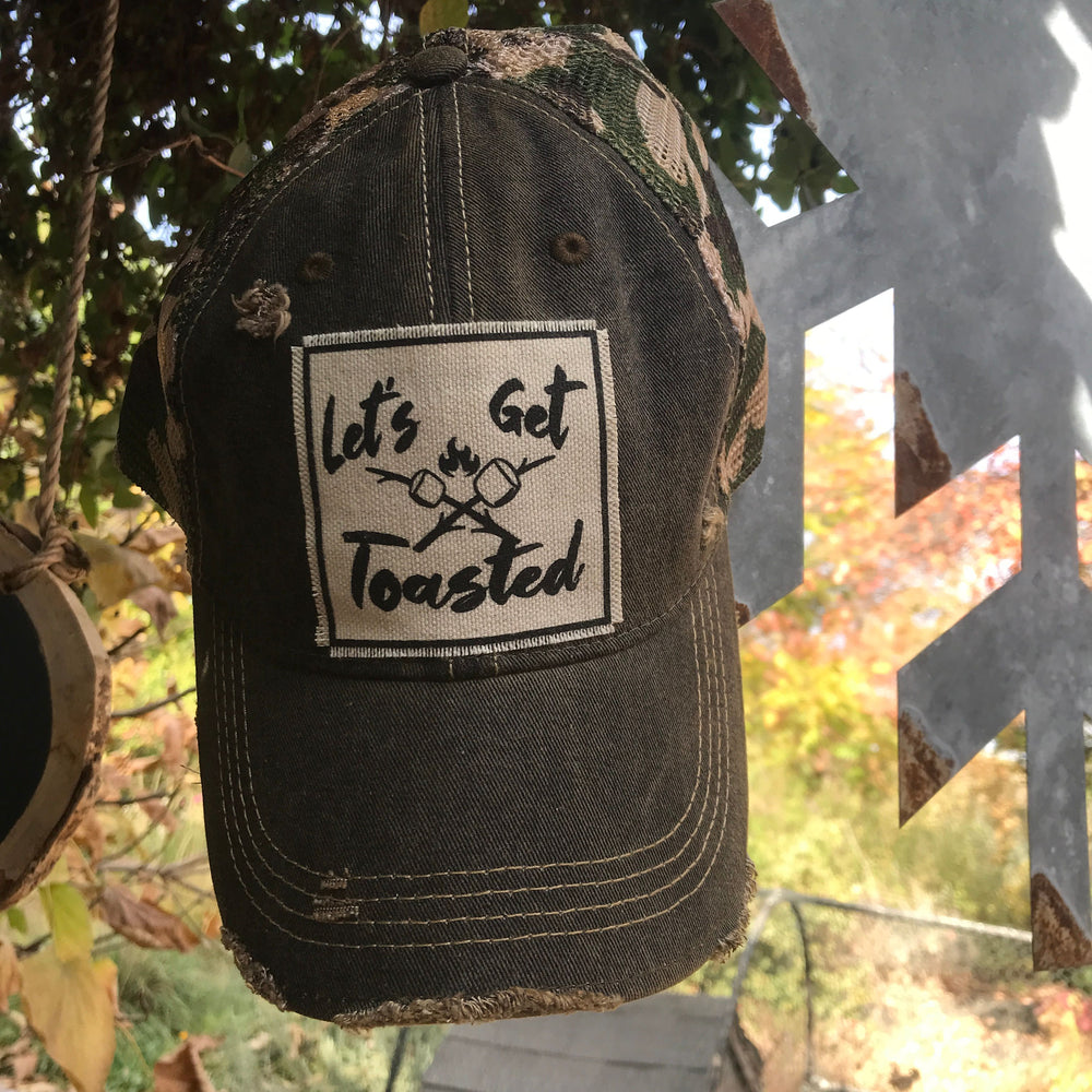 "Let's Get Toasted" Distressed Trucker Cap