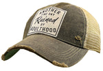 "Another Fine Day Ruined By Adulthood"  Distressed Trucker Cap