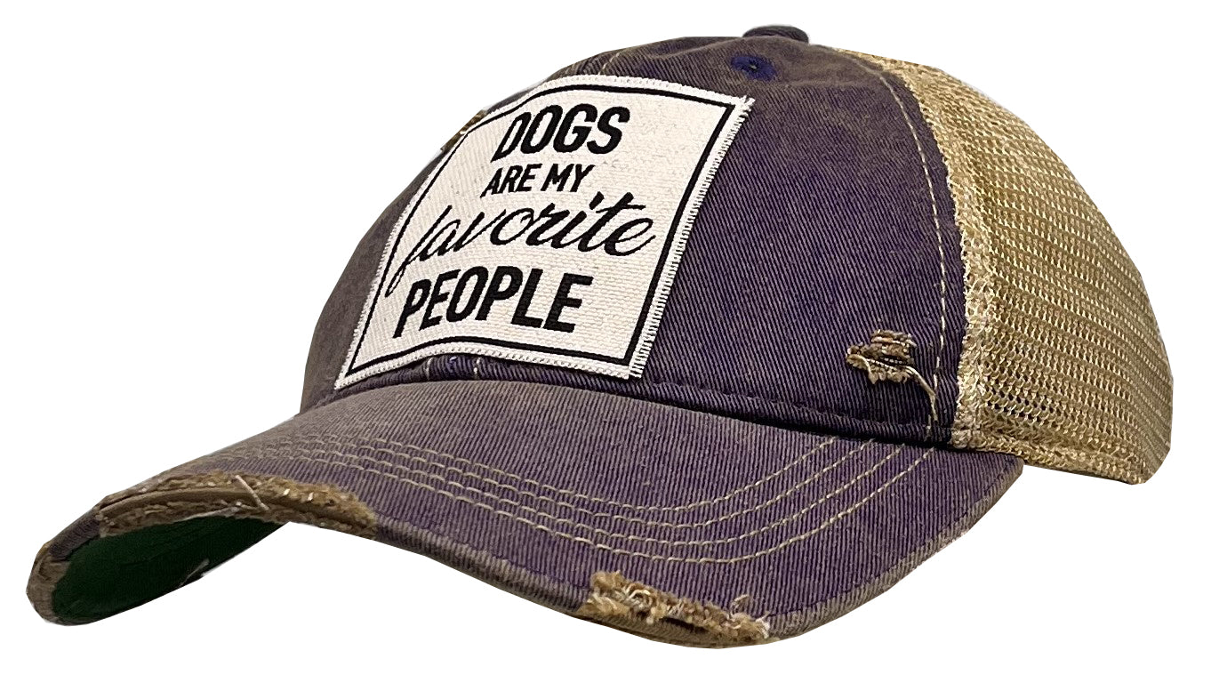 "Dogs Are My Favorite People" Distressed Trucker Cap
