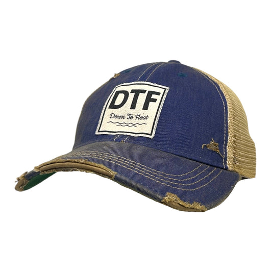 DTF Down To Float Distressed Trucker Cap
