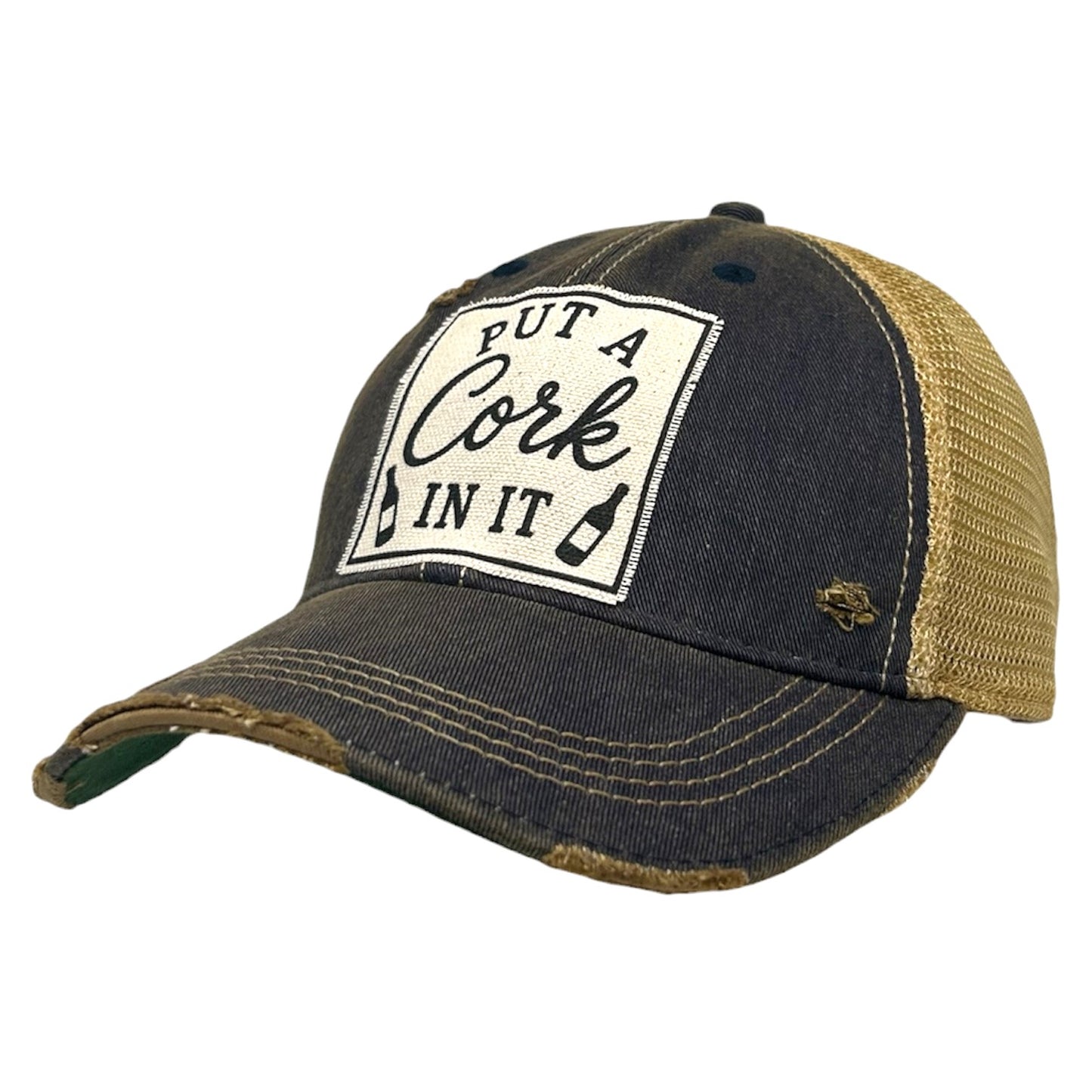 Put a Cork In It Distressed Trucker Cap