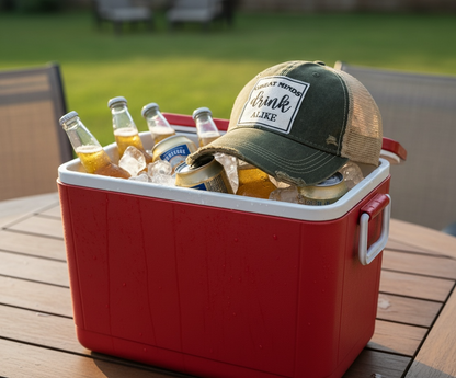 "Great Minds Drink Alike" Distressed Trucker Cap