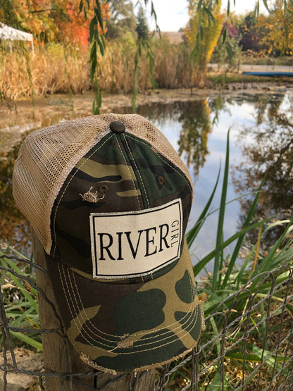 "River Girl" Distressed Trucker Cap