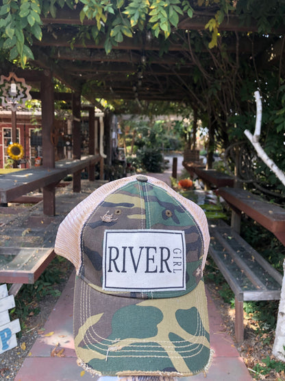 "River Girl" Distressed Trucker Cap