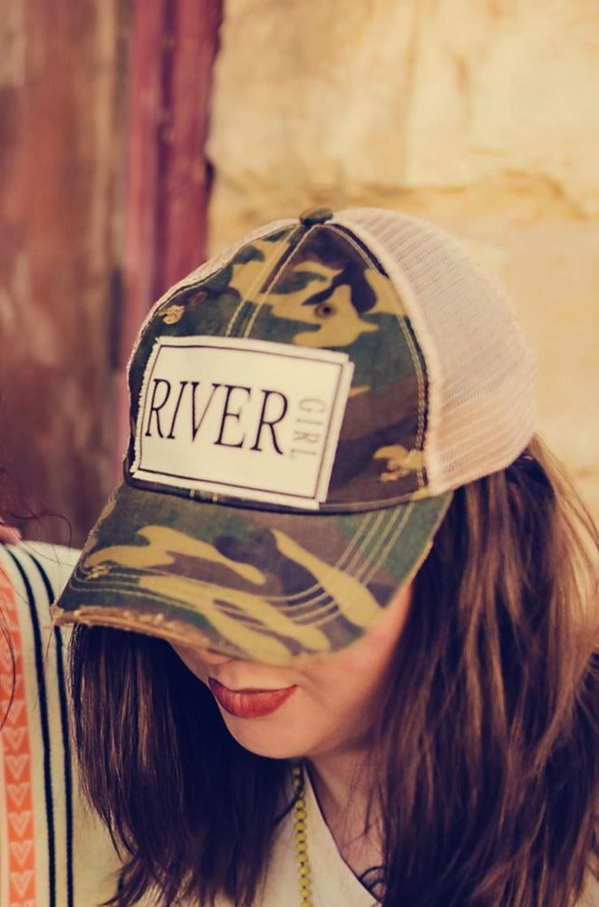 "River Girl" Distressed Trucker Cap