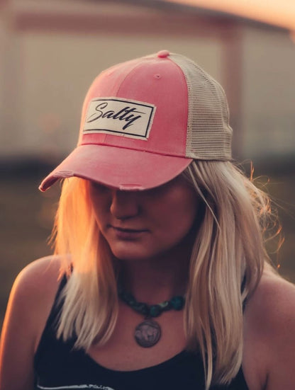 "Salty" Distressed Trucker Cap