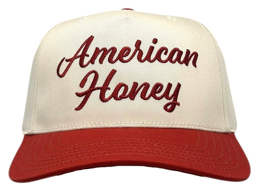 "American Honey" Red Two Tone Five Panel Cap