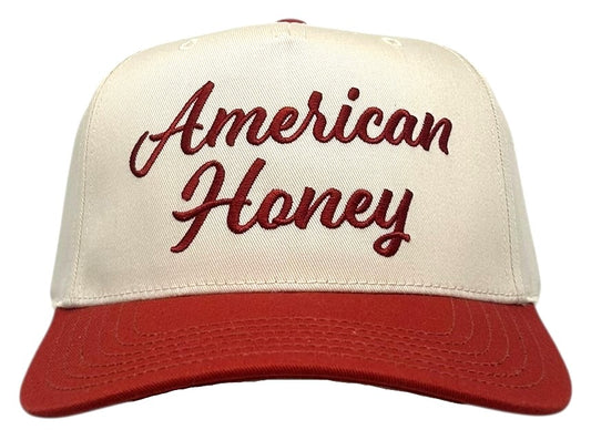 "American Honey" Red Two Tone Five Panel Cap