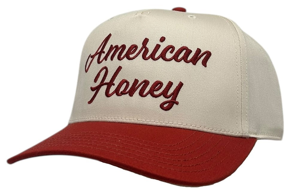 "American Honey" Red Two Tone Five Panel Cap