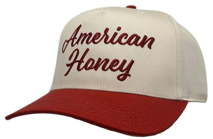 "American Honey" Red Two Tone Five Panel Cap