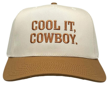 "Cool it Cowboy" Light brown Two Tone Five Panel Cap