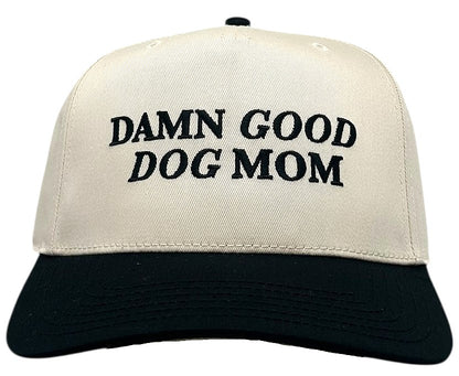"Damn Good Dog Mom" Black Two Tone Five Panel Cap