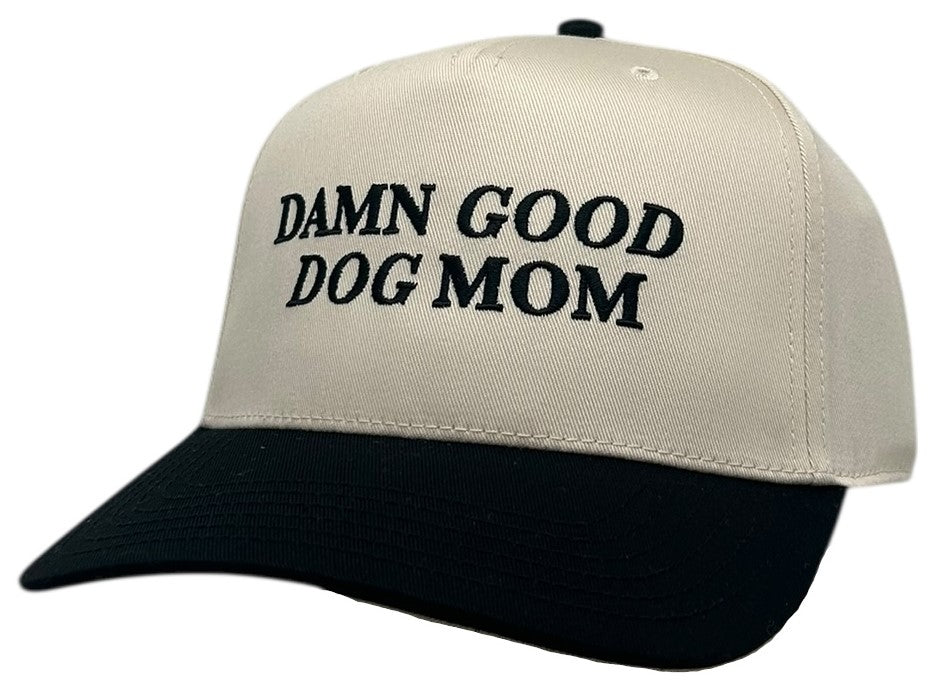 "Damn Good Dog Mom" Black Two Tone Five Panel Cap