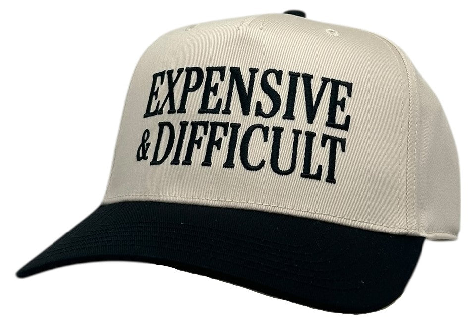 "Expensive & Difficult" Black Two Tone Five Panel Cap
