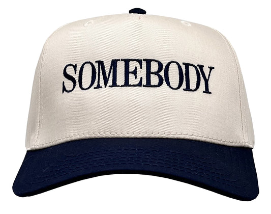 "Somebody " Navy blue Two Tone Five Panel Cap