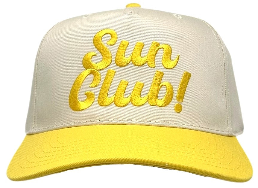 "Sun Club! " Yellow Two Tone Five Panel Cap