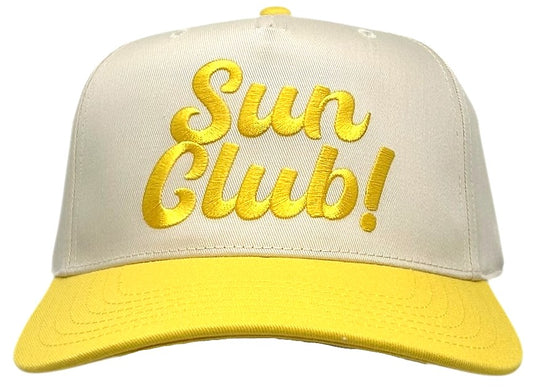 "Sun Club! " Yellow Two Tone Five Panel Cap