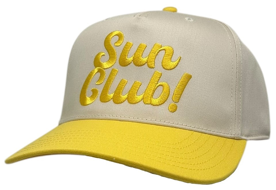 "Sun Club! " Yellow Two Tone Five Panel Cap