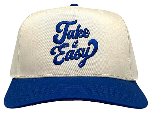 "Take it Easy" Royal blue Two Tone Five Panel Cap