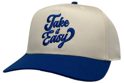 "Take it Easy" Royal blue Two Tone Five Panel Cap