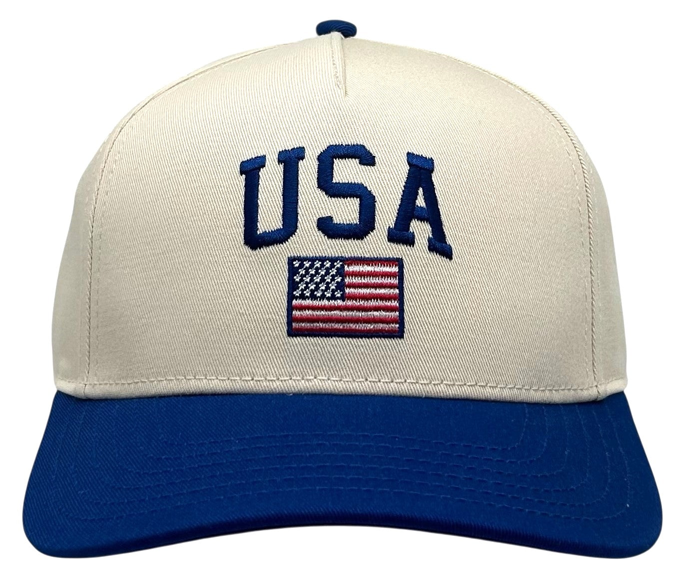 "USA American Flag" Royal blue Two Tone Five Panel Cap