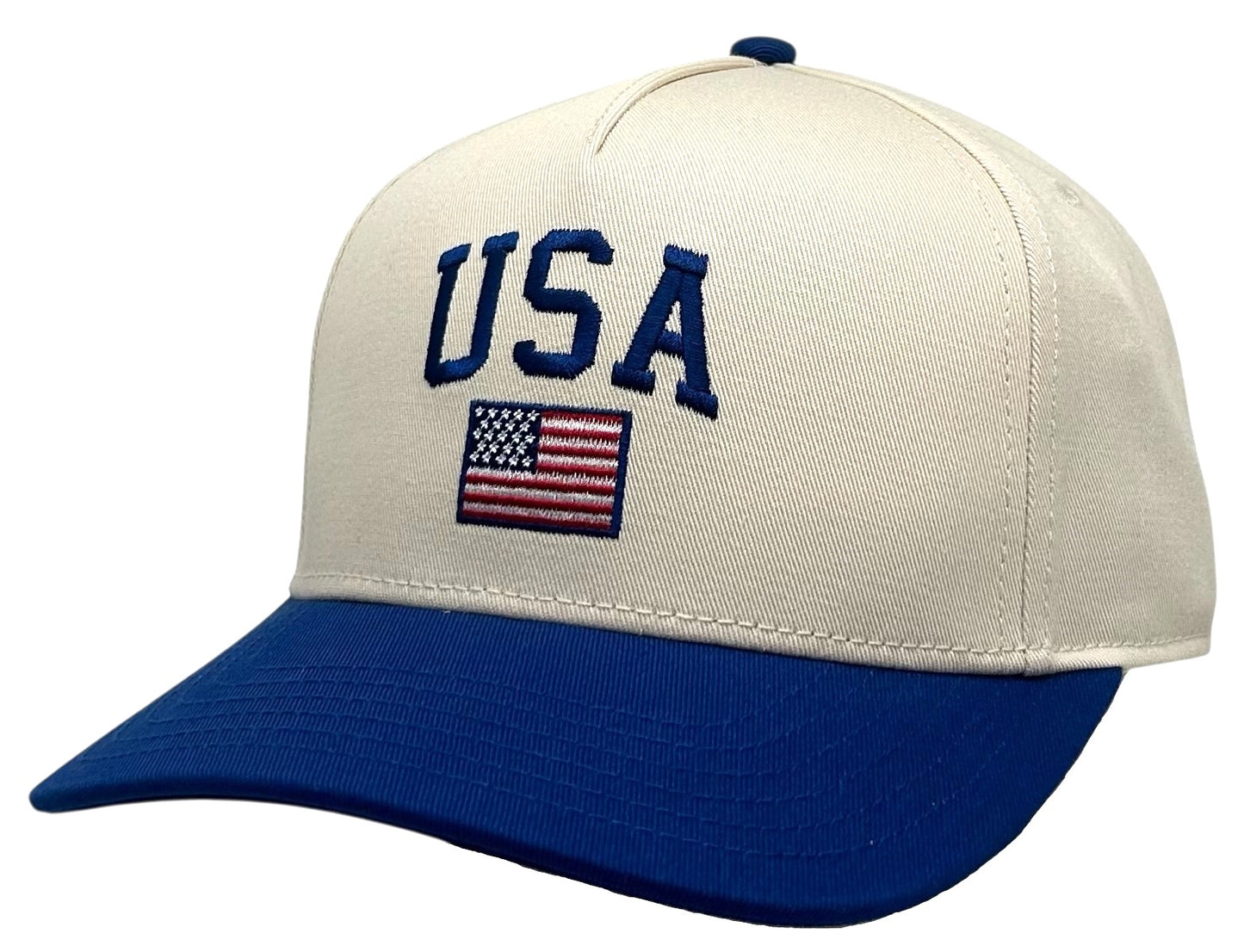 "USA American Flag" Royal blue Two Tone Five Panel Cap