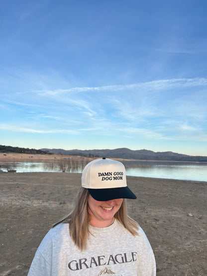 "Damn Good Dog Mom" Black Two Tone Five Panel Cap