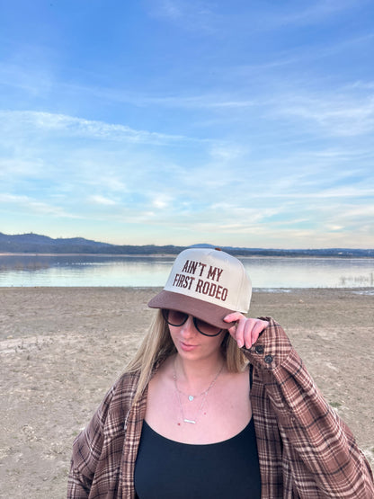 "Ain't My First Rodeo" Brown Two Tone Five Panel Cap