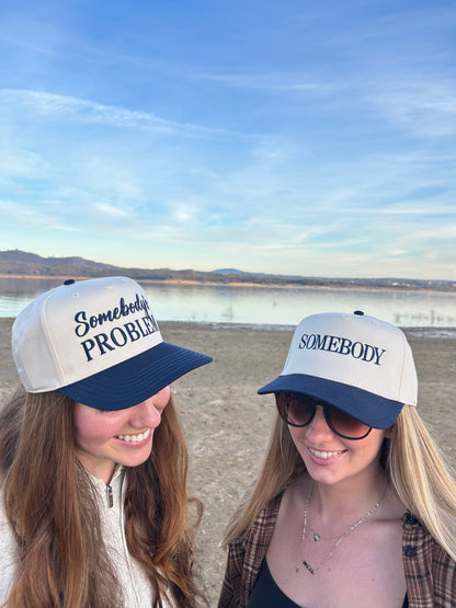 "Somebody's Problem" Navy blue Two Tone Five Panel Cap