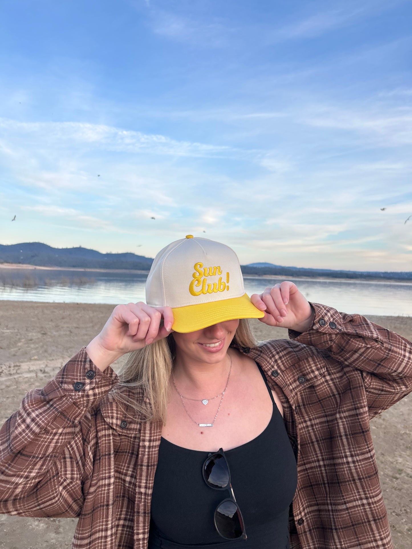 "Sun Club! " Yellow Two Tone Five Panel Cap